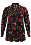 Tunic flare frilled collar LOU - black - #4