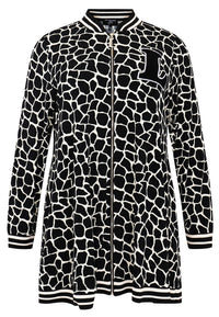 Cardi Jacket wide bottom GIRAFFE - black - #4