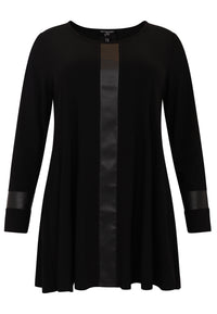 Tunic wide bottom faux leather DOLCE - black - #4