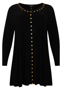 Tunic wide bottom studs DOLCE - black - #4