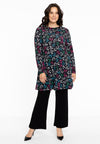 Tunic wide bottom collar HEARTS - black - #1