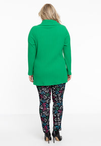 Tunic asymmetric collar RIB - green - #3
