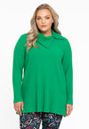 Tunic asymmetric collar RIB - green - #1