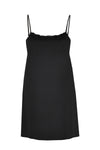 Slip dress elastic waist with lace - black - #3