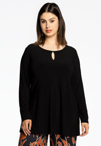 Tunic flare front slit DOLCE - black - #1
