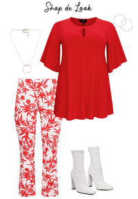 Tunic wide bottom slit DOLCE - red - #5