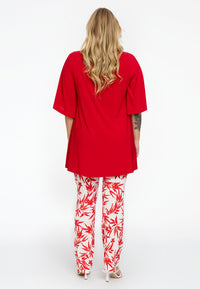 Tunic wide bottom slit DOLCE - red - #3