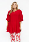 Tunic wide bottom slit DOLCE - red - #1