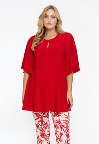 Tunic wide bottom slit DOLCE - red - #1