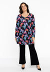 Tunic wide bottom BUTTERFLIES - black - #1