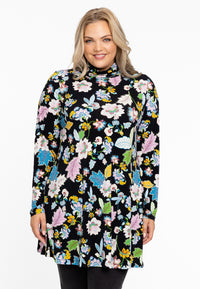 Shirt wide bottom FLOWERPOWER - black - #1