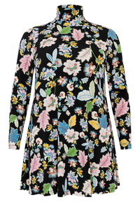 Shirt wide bottom FLOWERPOWER - black - #4