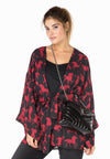 Kimono square sleeve HORSES - black - #1
