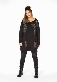 Sweater destroyed beaded - black - #1