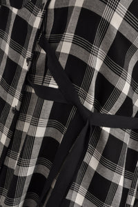 Blouse asymmetric check - black - #5