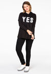 Sweater hooded YES - black - #2