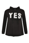 Sweater hooded YES - black - #4