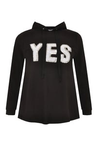 Sweater hooded YES - black - #4