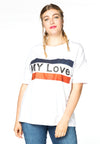 Shirt wide MY LOVE - white - #1