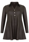 Tunic wide bottom FAKE SUEDE - black - #4