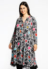 Dress grandad collar HEARTS - black - #1