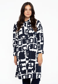 Tunika mit gesmokten Details ABSTRACTTunic smock sleeve ABSTRACT - blue - #1