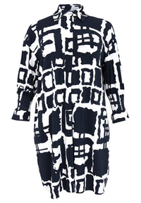 Tunika mit gesmokten Details ABSTRACTTunic smock sleeve ABSTRACT - blue - #4