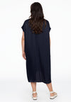 Kaftankleid mit V-AusschnittDress kaftan V-neck - blue - #3