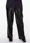 Trousers wide leather - black - #1