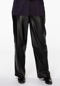 Trousers wide leather - black - #1