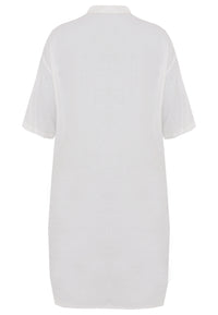 Blouse inserts slits LINEN - white - #3