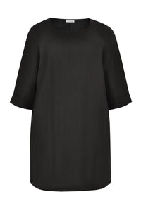 Tunic-blouse A-line LINEN - black - #4