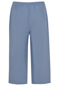 Trousers wide-fit 7/8 LINEN - indigo - #4