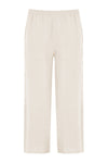 Trousers wide-fit long linen - ecru - #1