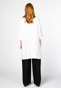 Dress A-line pockets linen - white - #3
