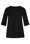Shirt COTTON stretch slits - black - #1