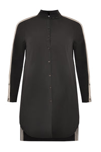 Shirt COTTON stretch tape - black - #4