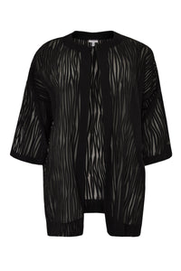 Jacket viscose stripe - black - #4