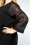 Blouse viscose stripe - black - #5
