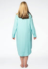 Kleid perlenbesetzt Ausschnitt LINENDress beaded neck LINEN - blue - #3