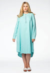 Kleid perlenbesetzt Ausschnitt LINENDress beaded neck LINEN - blue - #2