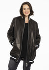 Jacket baseball LEATHER - black