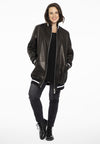 Jacket baseball LEATHER - black
