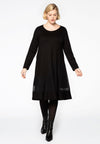 Dress a-symmetric frill - black - #2
