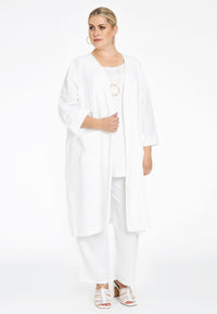 Jacket draped LINEN - white - #1