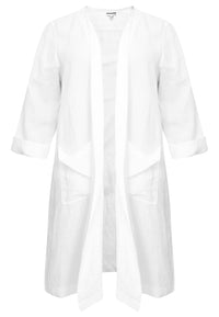Jacket draped LINEN - white - #3
