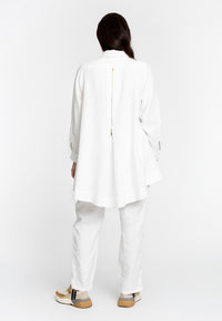 Bluse mit Reißverschluss LINENBlouse zipper LINEN - white - #3