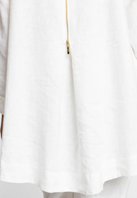 Bluse mit Reißverschluss LINENBlouse zipper LINEN - white - #4