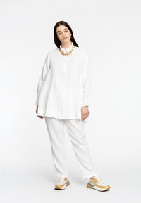 Bluse mit Reißverschluss LINENBlouse zipper LINEN - white - #2