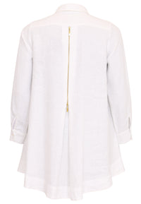 Bluse mit Reißverschluss LINENBlouse zipper LINEN - white - #6
